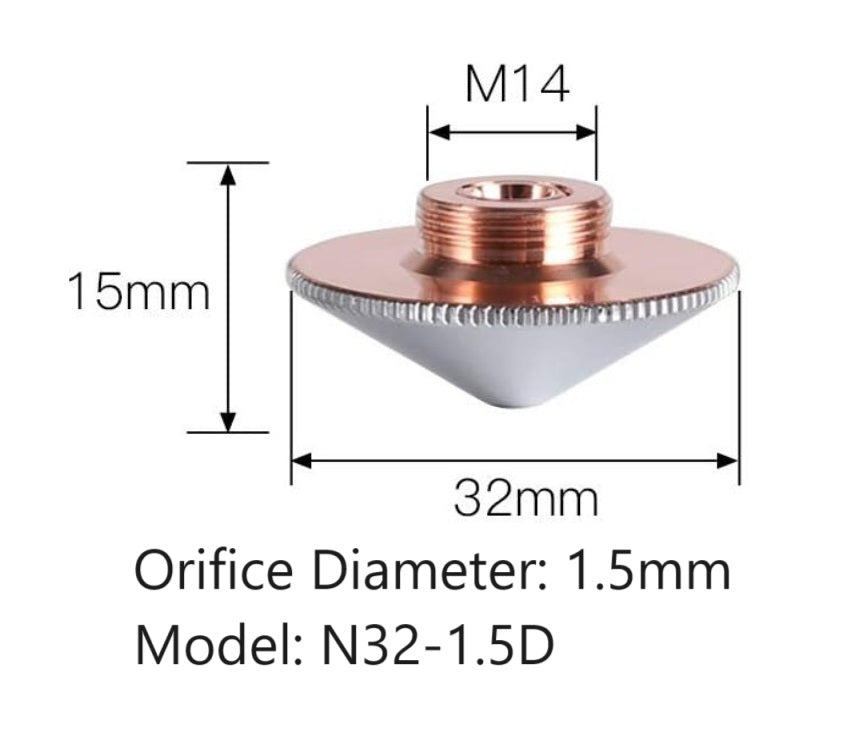 32mm Laser Nozzle  Double Layer Pack of 10