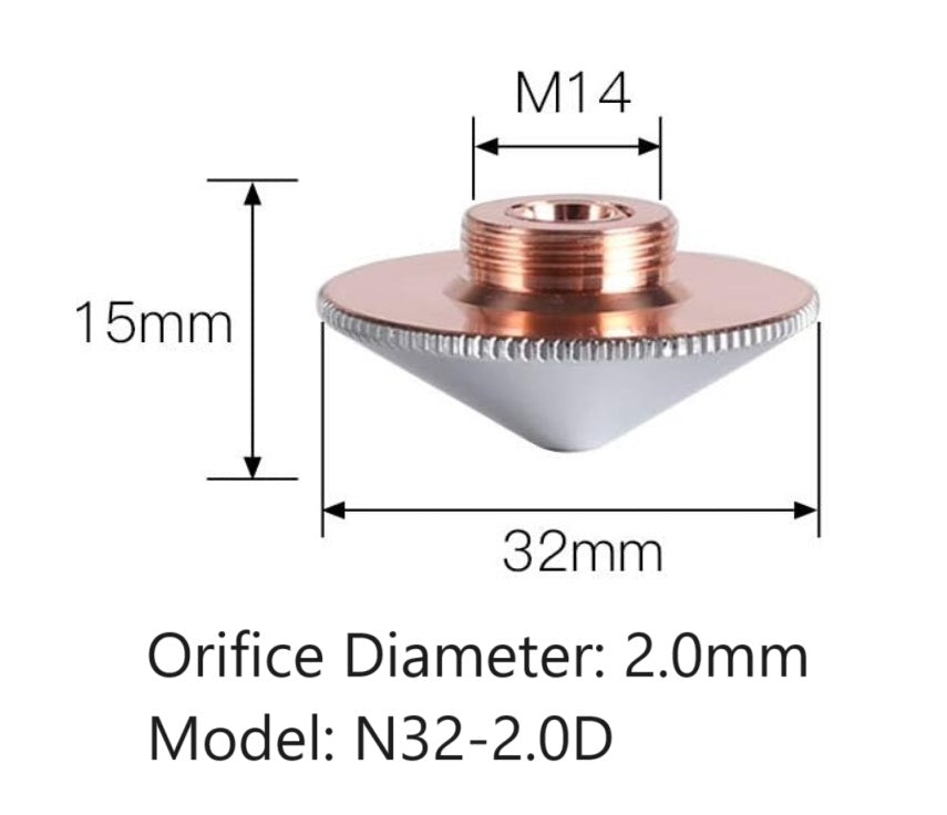 32mm Laser Nozzle  Double Layer Pack of 10