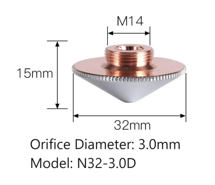 32mm Laser Nozzle  Double Layer Pack of 10