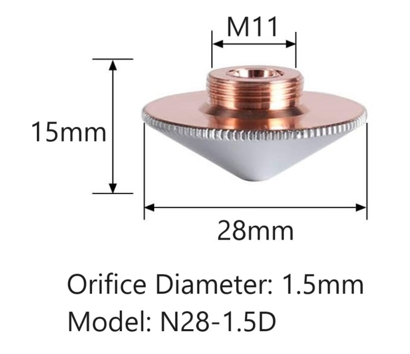 28mm Laser Nozzle  Double Layer Pack of 10