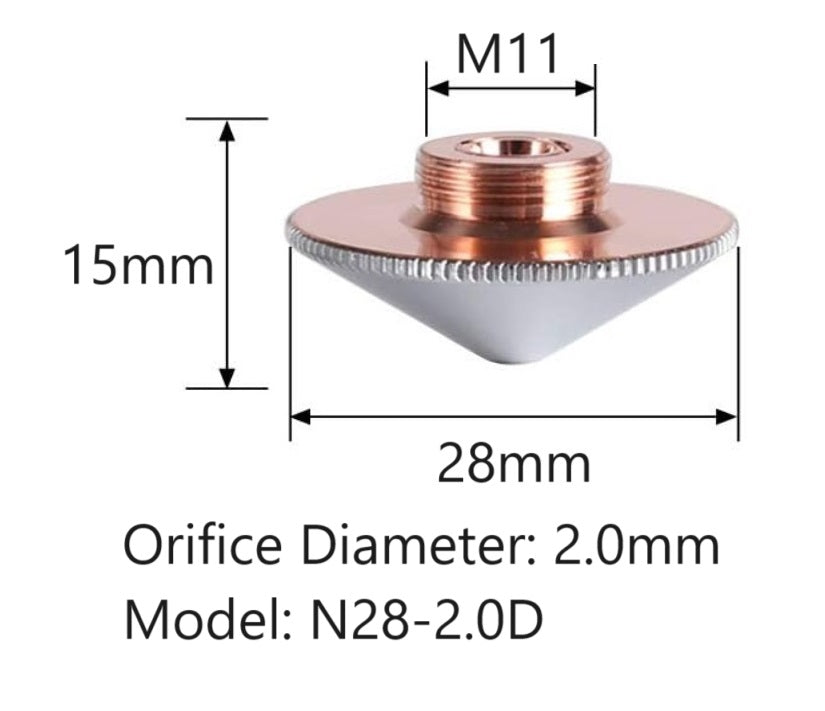 28mm Laser Nozzle  Double Layer Pack of 10