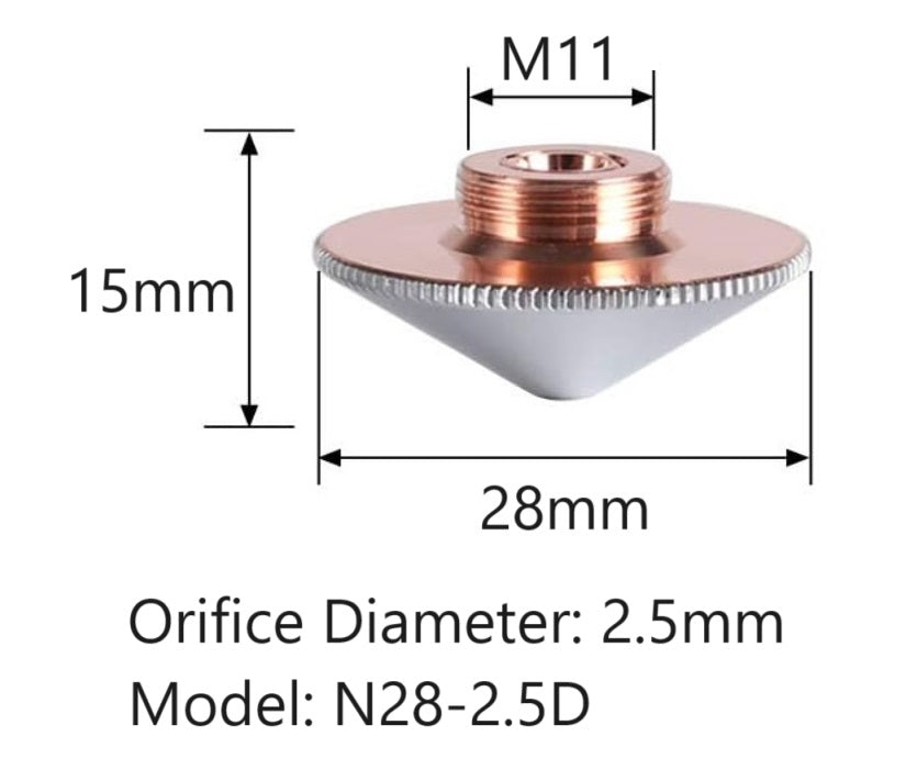 28mm Laser Nozzle  Double Layer Pack of 10