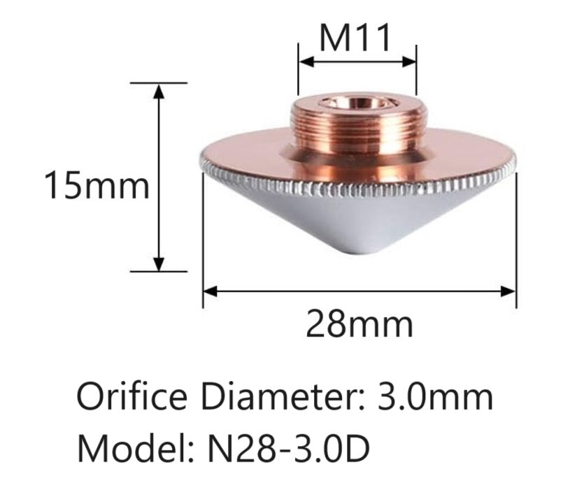 28mm Laser Nozzle  Double Layer Pack of 10