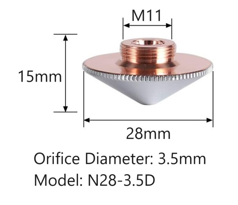 28mm Laser Nozzle  Double Layer Pack of 10