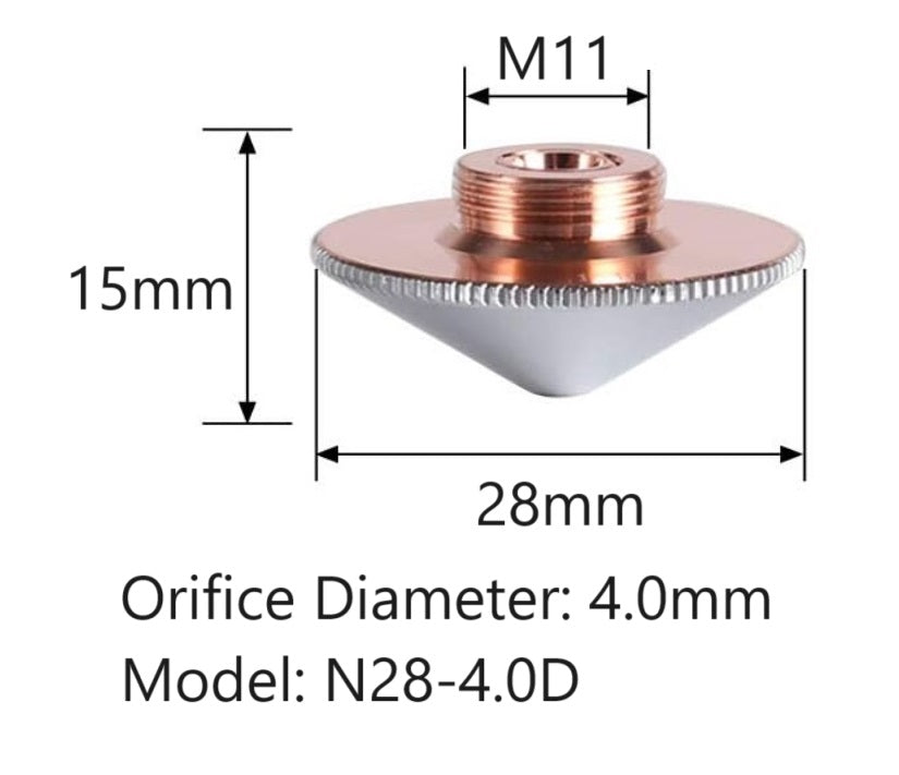 28mm Laser Nozzle  Double Layer Pack of 10