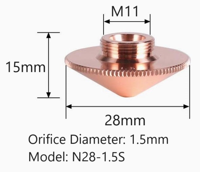 28mm Laser Nozzle Single Layer  Pack of 10