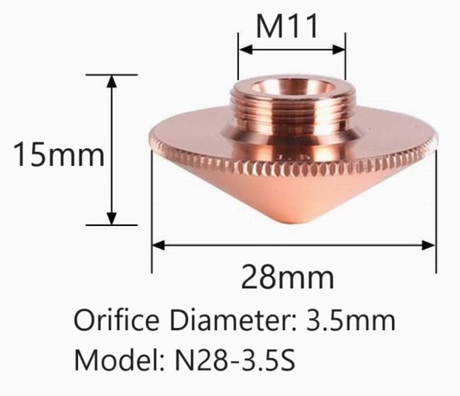 28mm Laser Nozzle Single Layer  Pack of 10