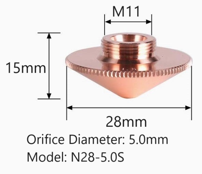 28mm Laser Nozzle Single Layer  Pack of 10