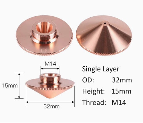 32mm Laser Nozzle Single Layer  Pack of 10